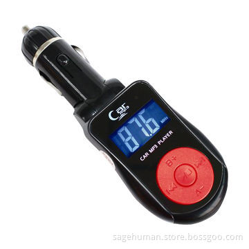 Car FM transmitter, 12V voltage, supports USB disk, SD and micro SD cards, supports MP3 file